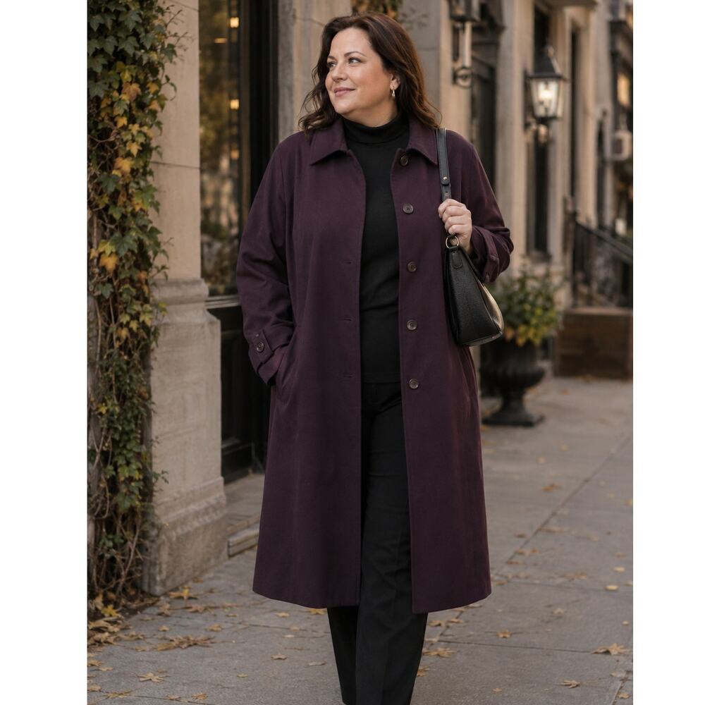 Jacqueline Ferrar Burgundy Trench Coat